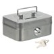 thumbnail image 1 of Caja de Efectivo Pequeña, Caja Fuerte Mini Caja de Ahorro de Dinero con Llaves para Efectivo Relojes Joyas Artículos Personales, Gris, 1 of 6