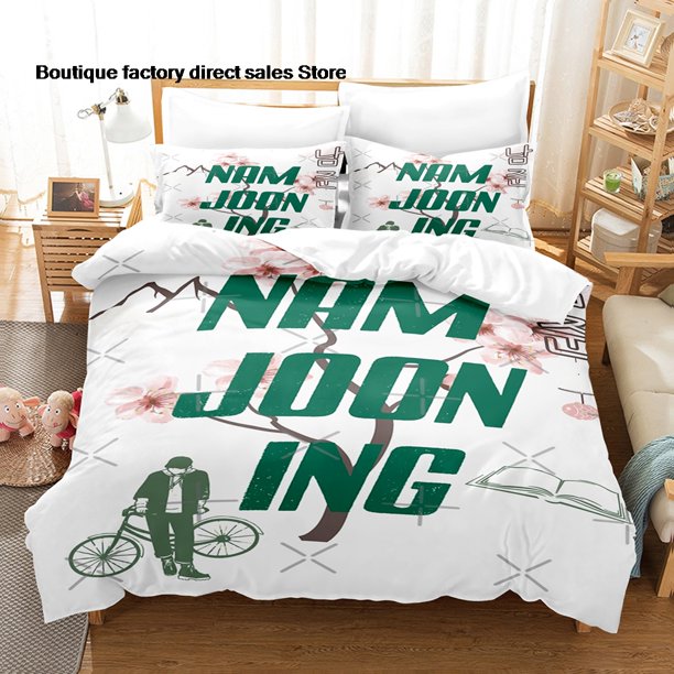 Nam-joon Kim Album Bedding Set Single Twin Full Queen King Size Bed Set Aldult Kid Bedroom Duvetcover Sets bed sheet set Bed Sheets