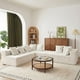 thumbnail image 2 of 130" Boneless Couch, Cloud Couch Sectional, Corduroy Sofa for Living Room, U Shaped Modular Sofa with Chaise, No Assembly, 4 Seats Oversized (Beige), 2 of 3