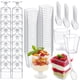 thumbnail image 1 of Juego de vasos de postre con cucharas, 150 ml, miniplástico, paquete de 320, 1 of 7