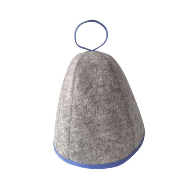 Sombrero de fieltro, artesanía fina, sombrero de fieltro para baño, lavable a mano, transpirable, versátil, para sauna, protección para la cabeza para gris y azul