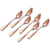 Xmhytop 6Pcs Utensilios De Toronja De Acero Inoxidable Cucharas Borde Dentado (Oro Rosa)
