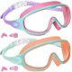 thumbnail image 1 of Gafas natación niños 2 pack antivaho sin fugas visión amplia fácil ajuste correa protección UV, 1 of 7
