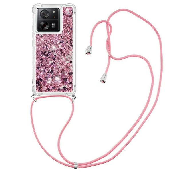 Funda FOXDOCK para Xiaomi 13T/13T Pro con Cuerda Ajustable, Brillo Líquido, Protección Antigolpes y Lente – Ideal para Regalo