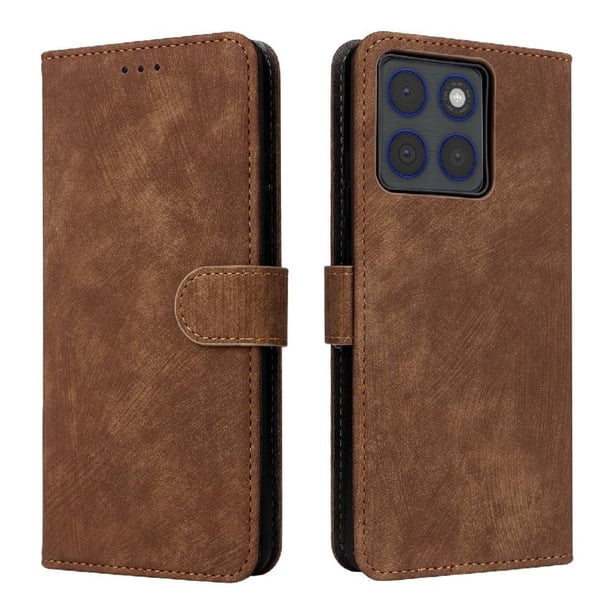 Funda Billetera para Motorola MOTO X70 Air 5G con Soporte - Cartera de Cuero con Ranuras Marrón