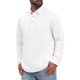 thumbnail image 4 of INSPIRE CHIC Camisa Polo de Lino para Hombre de Manga Larga Casual Ligera y Transpirable con Botones para Golf M Blanco, 4 of 6