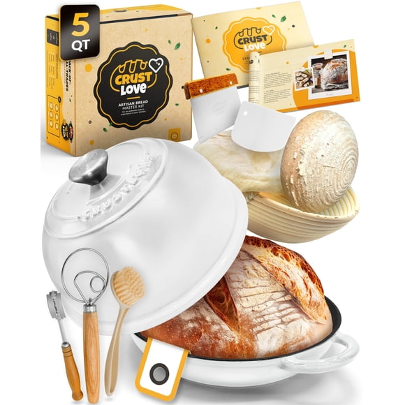 Horno Holandés CRUSTLOVE 5 QT Kit de Horneado de Pan Esmaltado