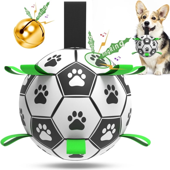 Pelota de fútbol para perros QDAN, juguete para perros pequeños y medianos, 15 cm