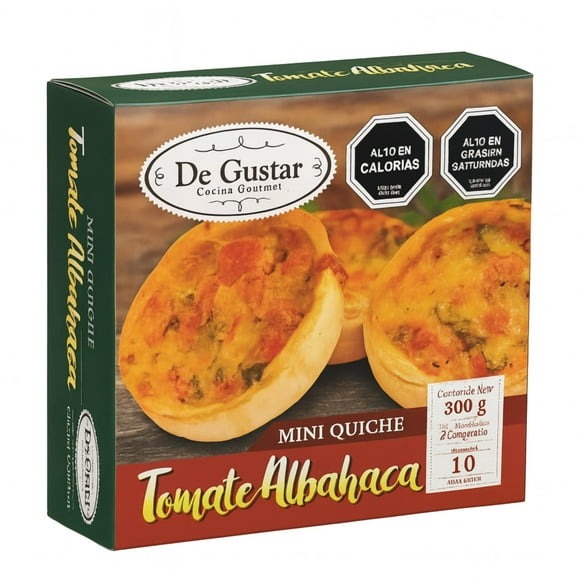 Quiche Tomate/Albaca Degustar Mini +10 Un, 300 g
