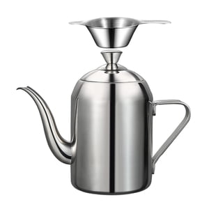 Bothyi - Contenedor De Almacenamiento De Aceite De Botella De Aceite De Acero Inoxidable Para Acampar Con Malla De Filtro