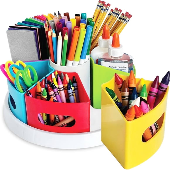 Organizador Giratorio De 6 Vasos Para Materiales De Arte