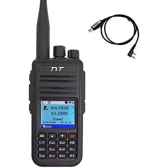 Radio de dos vías KJDEYT MD-UV380 DMR VHF/UHF con cable