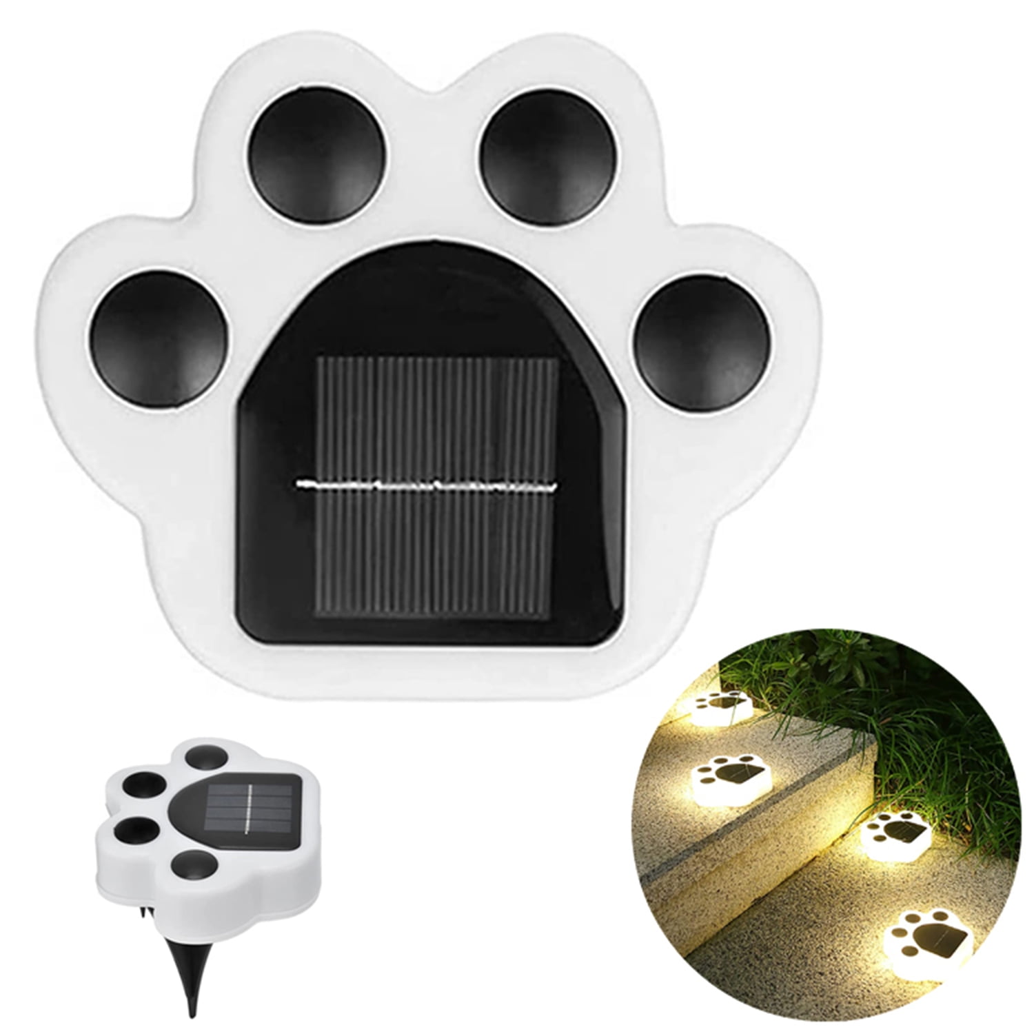 Miabu - Luz Solar Jardín Estaca Diseño Huella Cálida