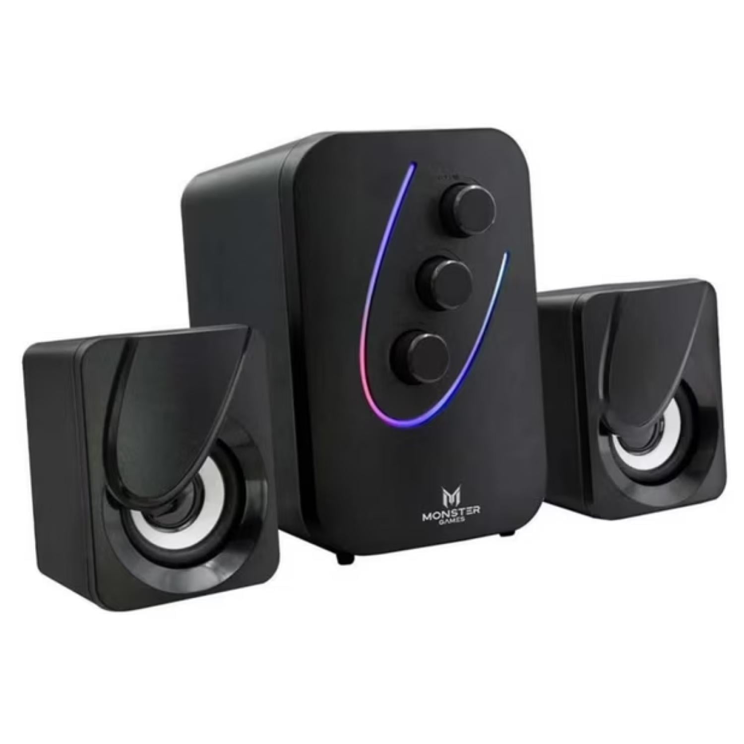 Monster Games - Sistema De Sonido Subwoofer Aux Usb Quake 2.1