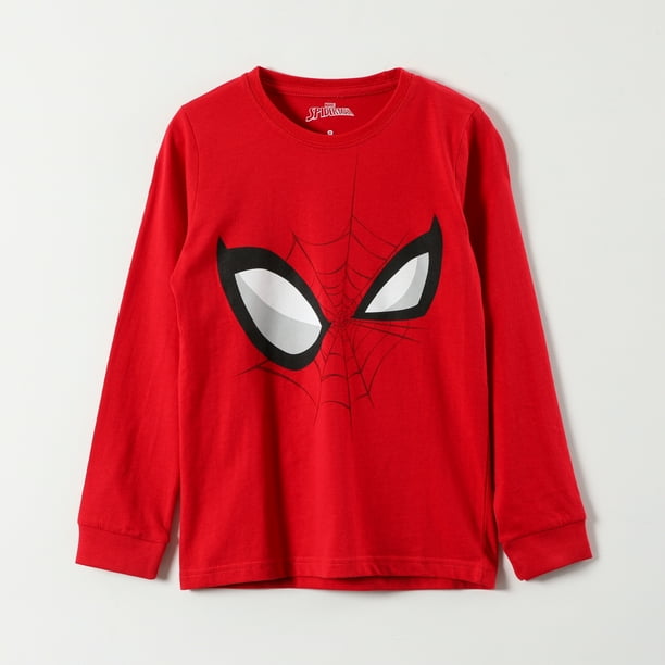 Polera Manga Larga Niño Ojos Comics Rojo Marvel