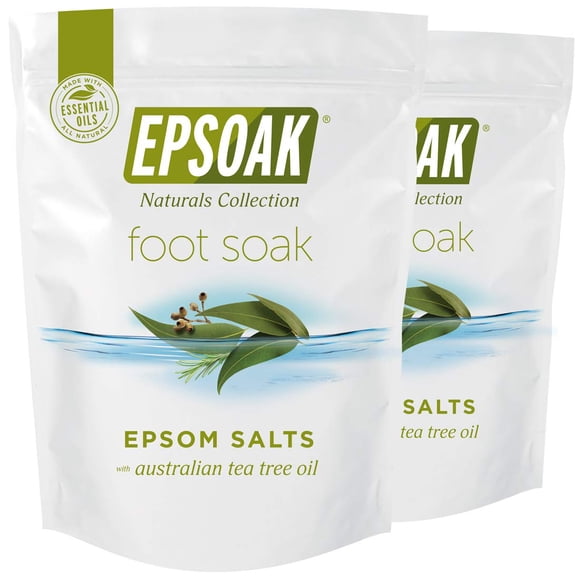 Aceite de árbol de té con sal de Epsom para pies Epsoak, 2 kg, combate el mal olor