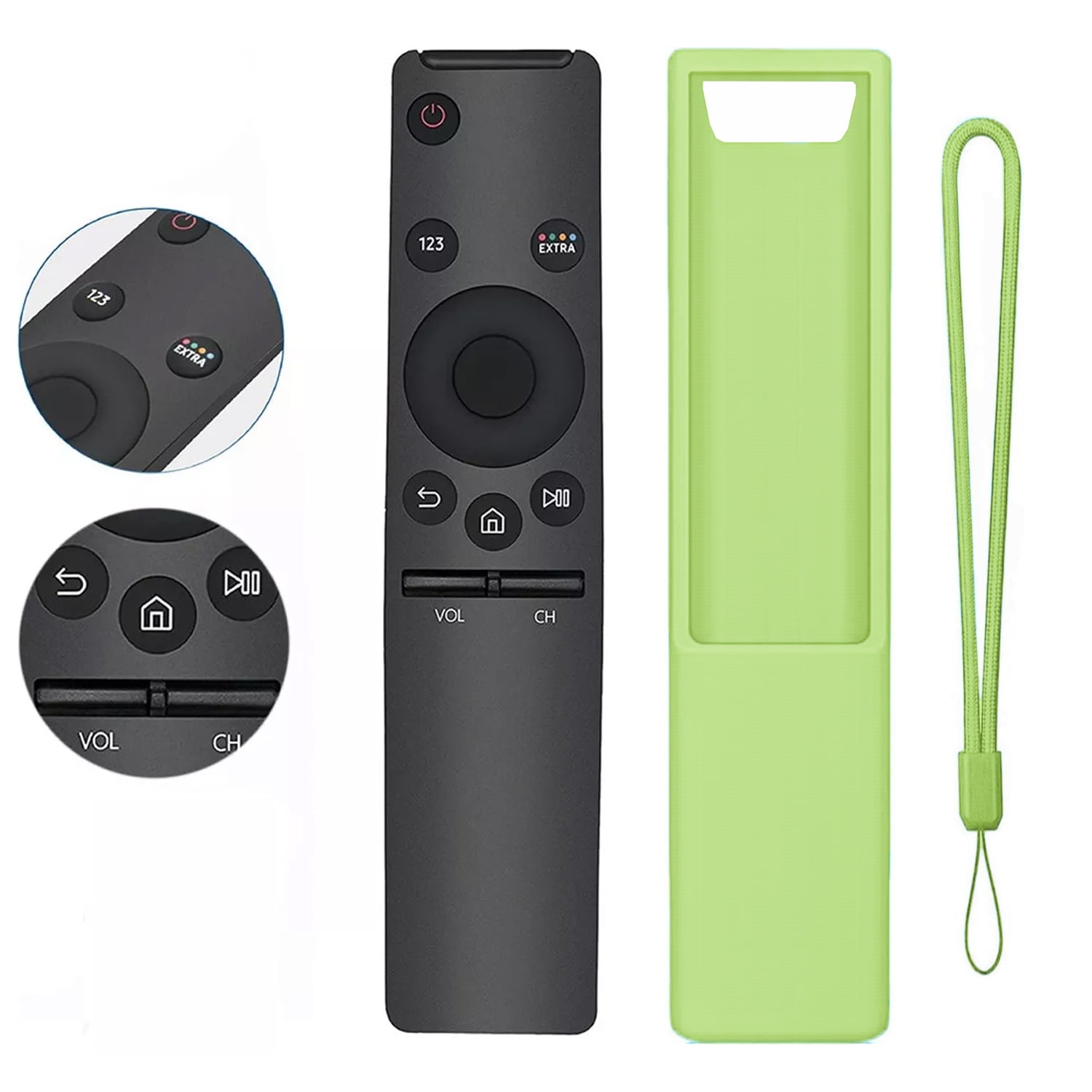 Control Remoto Universal Aaronmei Verde Con Funda Protectora Y Correa De Muñeca