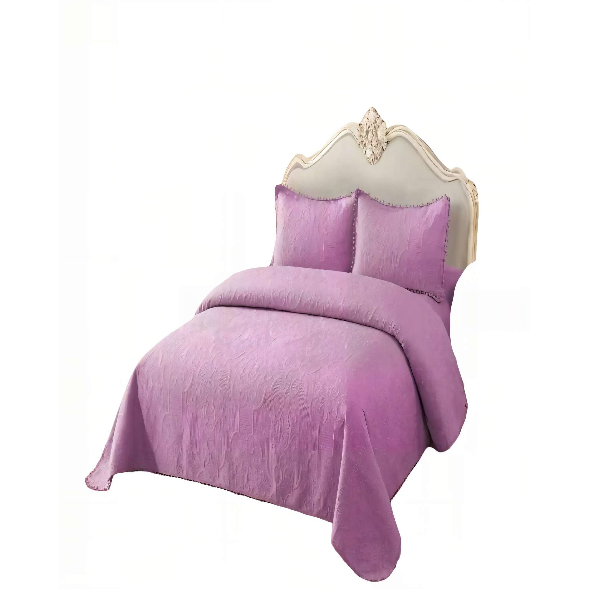 Genérico - Quilt Cubrecama De Verano 2 Plazas Con Pompon Color Morado