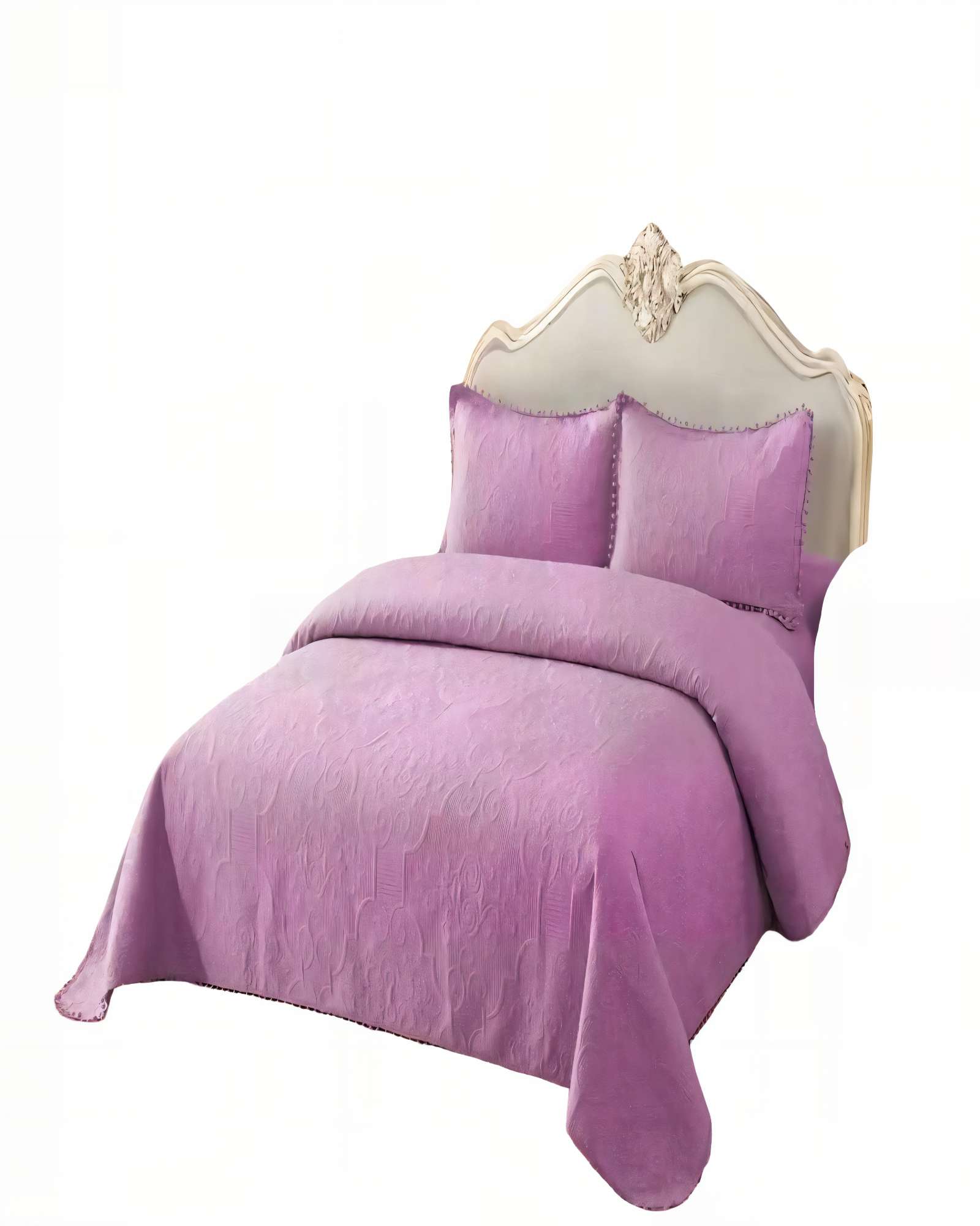Genérico - Cubrecama Quilt De Verano 2 Plazas Con Pompon Color Morado