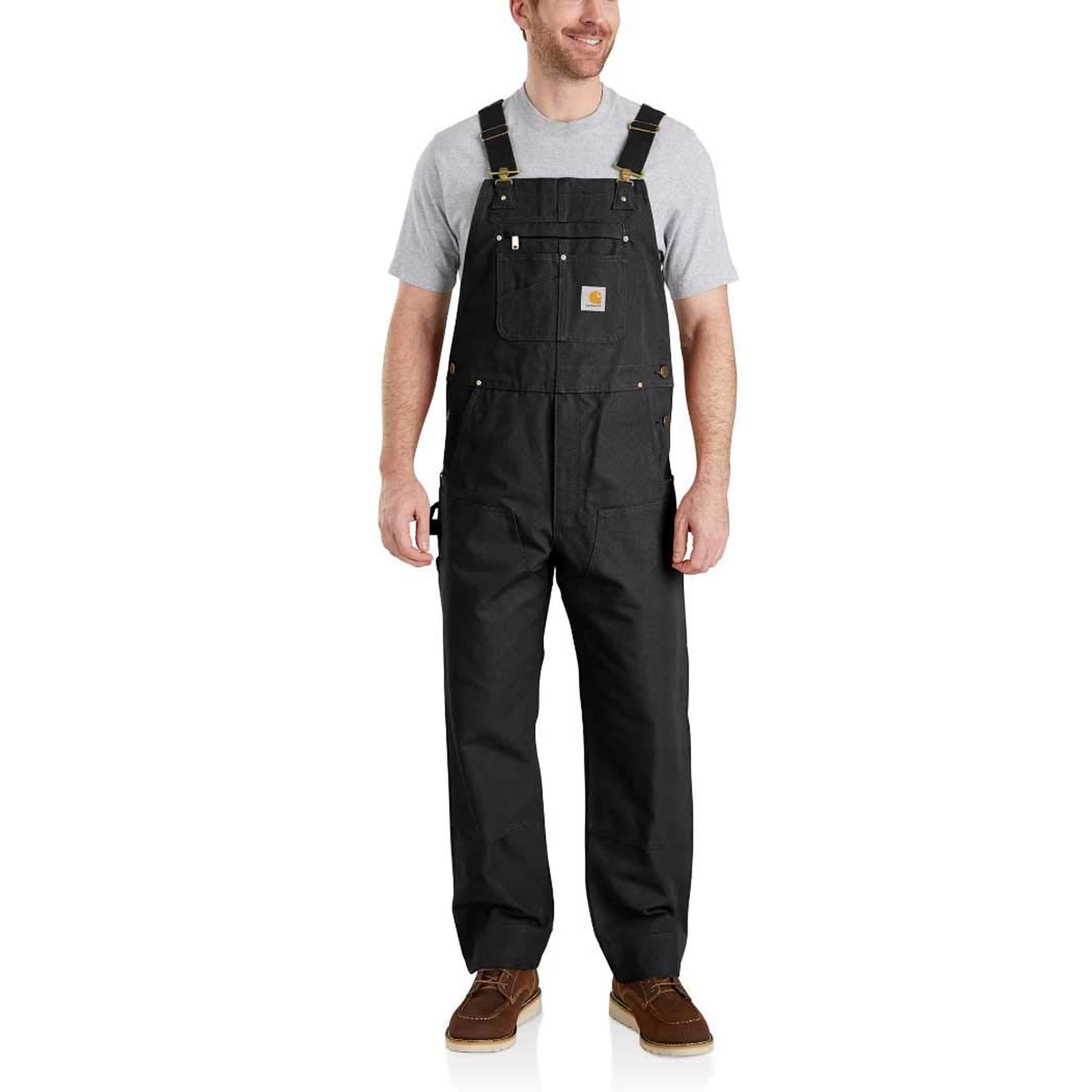 Overol Con Peto Carhartt Para Hombre, Corte Relajado, Lona Negra