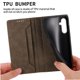 thumbnail image 3 of Funda tipo cartera con bloqueo RFID para Samsung Galaxy M35 Con tapa abatible, portatarjetas, cierre magnético, TPU y soporte Marrón, 3 of 6