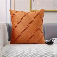 Todo Hogar Santiago De Chile - Cojín Terciopelo Con Doble Pliegue 45X45 - Naranja