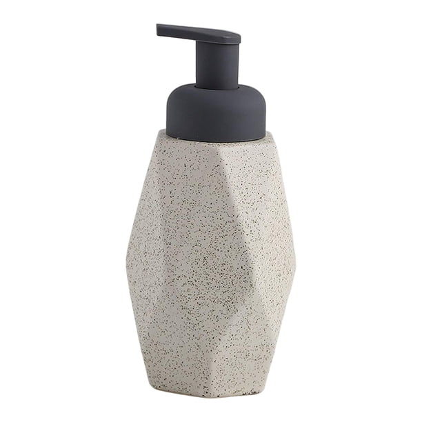 1 dispensador de jabón, loción líquida de cerámica, botella vacía reutilizable, bomba de loción Manual, botella para cocina, mesa, baño, Hotel, champú Blanco B