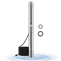 Bomba Sumergible Deep Well Vevor, 2 Hp, 115 V, 120 Lpm, 137 M, Cabezal