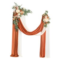 Magideal - Boda Artificial, Kit De Flores De Arco, Botín De Flores Artificiales, Con Cortina De Arco, Corona Decorativa De Rosas De Arco De Boda Para Recepción Naranja
