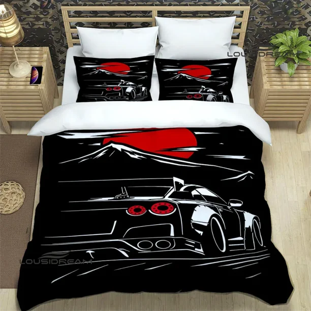 GTR racing retro printed Bedding Sets exquisite bed supplies set duvet cover bed comforter set bedding set luxury birthday gift