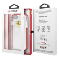 Carcasa Ferrari Iphone 8 Transparente/Roja