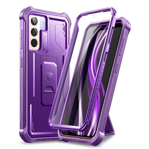 Funda Dexnor para Samsung Galaxy S21 con protector de pantalla, color morado