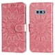 thumbnail image 1 of Funda tipo cartera FOXDOCK para Samsung Galaxy S10E , diseño girasol en relieve, cuero PU, cierre magnético, soporte y tarjetero, 1 of 5