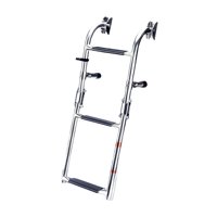 Magideal - Escalera Para Barco, Escalera De Montaje En Espejo De Popa Con Almohadillas Antideslizantes, Accesorios Plegables, Escalera Deslizante De Acero Inoxid 3 Pasos