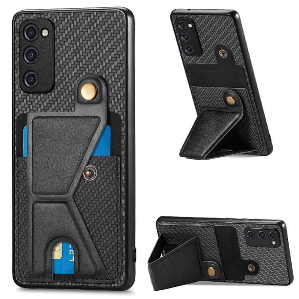 Funda Resistente para Samsung Galaxy S20 FE con Tarjetero y Soporte, Diseño Magnético Negro