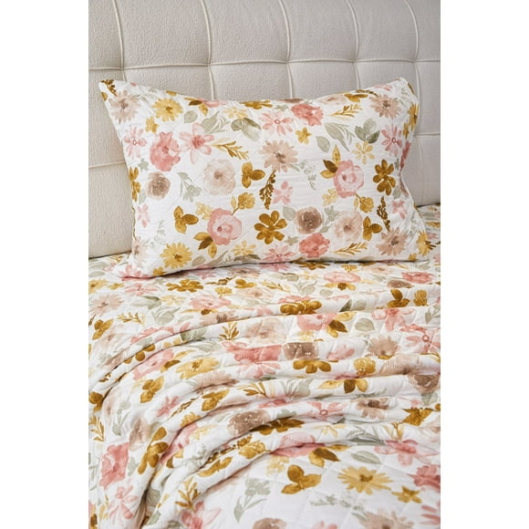 Quilt Sherpa Estampado Flores 1,5 plazas