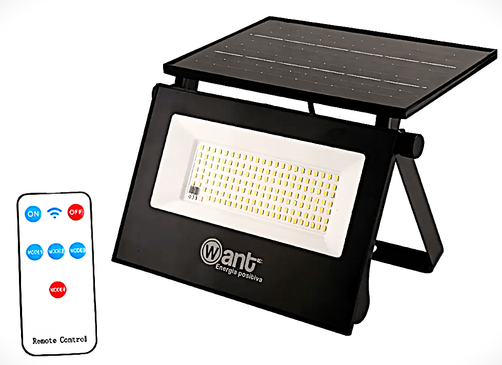 Want - Proyector Led Solar 176 Leds Ip65 Incluye Control / Proyector Solar