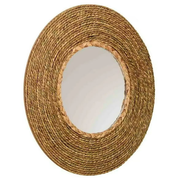 Espejo Redondo Fibra Natural 39cm Taller Sin Fronteras