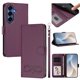 thumbnail image 1 of Funda de Cuero Tipo Billetera para Samsung Galaxy S26 Plus 5G 6.7", con Tarjetero, Pulsera, Soporte a Prueba de Golpes con Relieve de Patrón Feliz, Funda para Teléfono, Morado, para Galaxy S26 Plus, 1 of 8