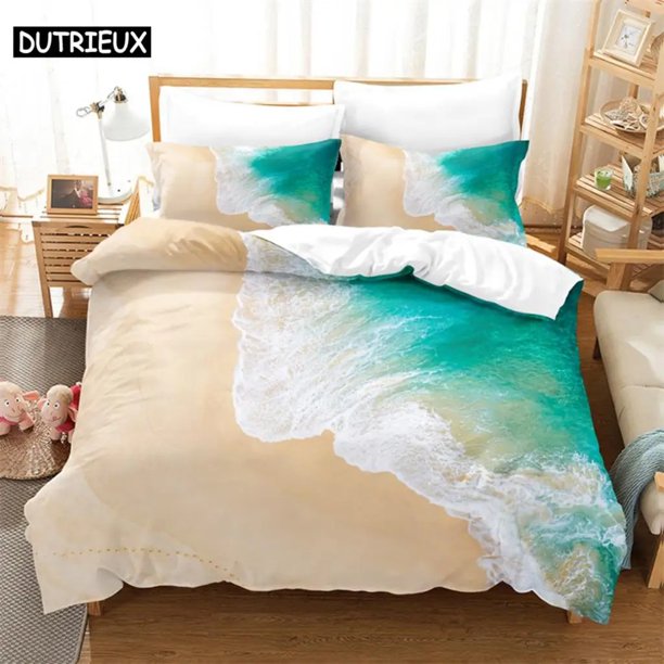 Beautiful Seaside Beach Bedding Set Duvet Cover Set Bedding Digital Printing Bed Linen Bedding Set Fashion Design