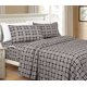 thumbnail image 2 of Juego de sábanas Elegant Comfort Luxury Plaid Grey Queen de 6 piezas, 2 of 9