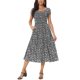 thumbnail image 1 of Vestido Floral Casual para Mujer INSPIRE CHIC con Bolsillos Cuello Redondo Manga Corta Boho Flowy Midi Vestidos S Negro, 1 of 6