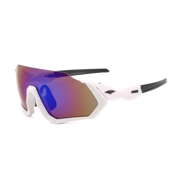 Lentes de Sol Ciclismo B-090 UV400 Marco TR90 Blanco Lente Azul Unisex