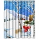thumbnail image 1 of Cortina de ducha navideña con diseño de muñeco de nieve y ganchos, tamaño 60 x 72 pulgadas, 1 of 3