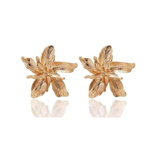 Aros Pendientes Flor Dorada