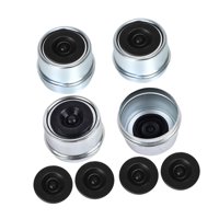 Magideal - 4 Cubiertas Para Cubo De Remolque De 1,98 Pulgadas, Componente De Reparación Y Fijación Para Rv, Mantenimiento De Eje Con Tapón De Goma, Tapa De Grasa