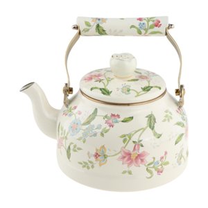 Magideal - Hervidor De Té Esmaltado De 2,5 L, Hervidor Vintage, Calentador De Agua Y Leche, Hervidor De Agua De Gran Capacidad, Hervidor De Agua Para Fiestas, Flor