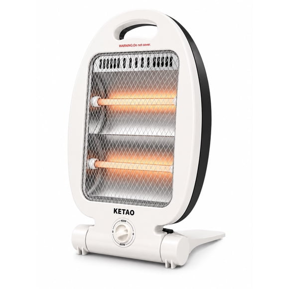 Calefactor Eléctrico de Cuarzo KETAO 800W Compacto, Portátil y de Calentamiento Rápido
