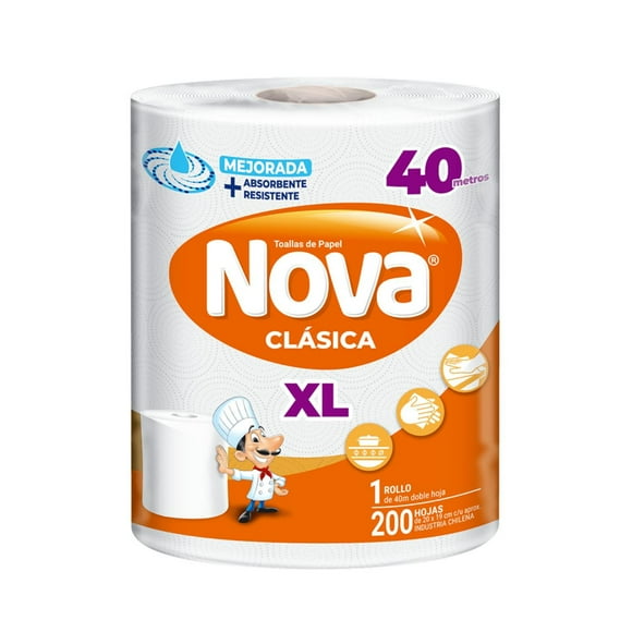 Toalla de Papel Clásica Gigante XL Doble Hoja 40 Metros, 1 Un