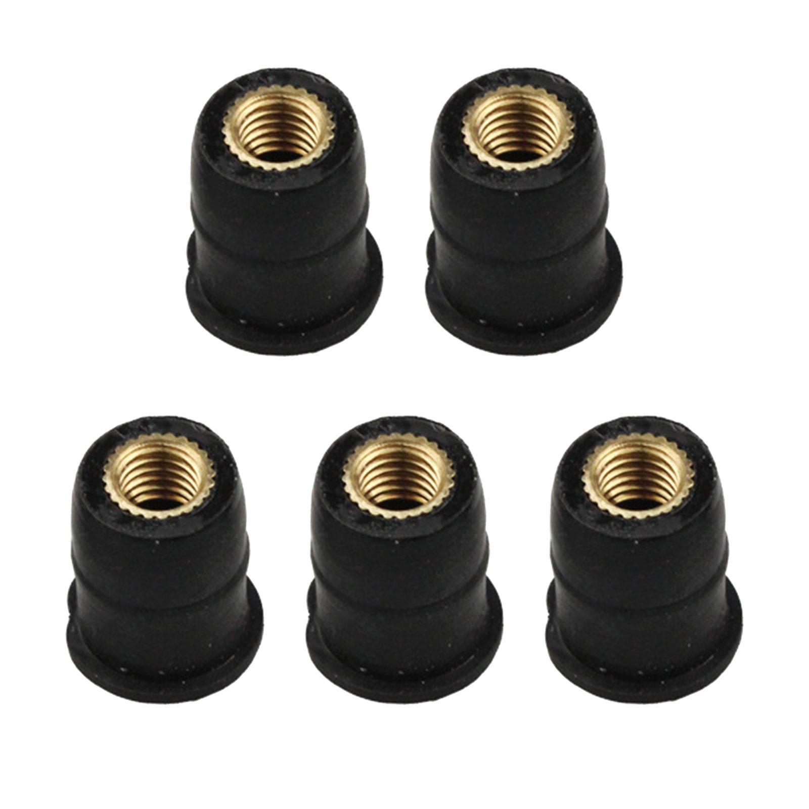 Magideal - 5 Uds Tuerca De Pozo Para Parabrisas Piezas De Tuerca De Latón Hardware De Fácil Instalación Duradero Sujetador De Motocicleta Tuercas De Motocicleta Rosca M5